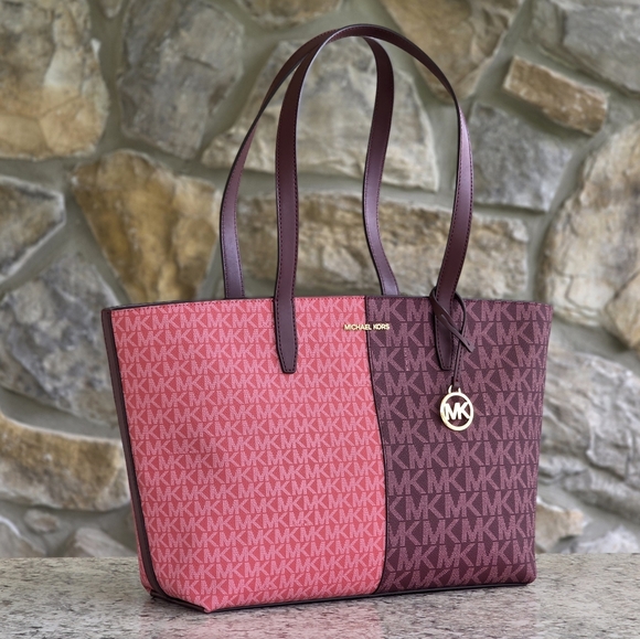 Michael Kors Jet Set Color-Block Logo Medium Tote - Picture 1 of 9